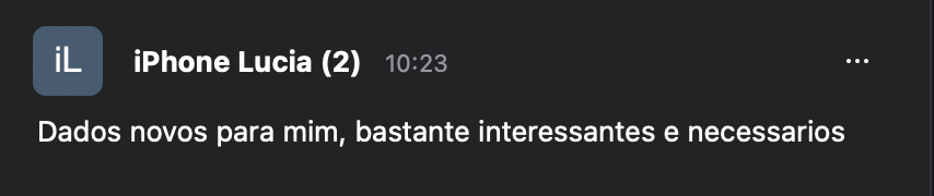 Lucia: Dados novos para mim, bastante interessantes e necessários